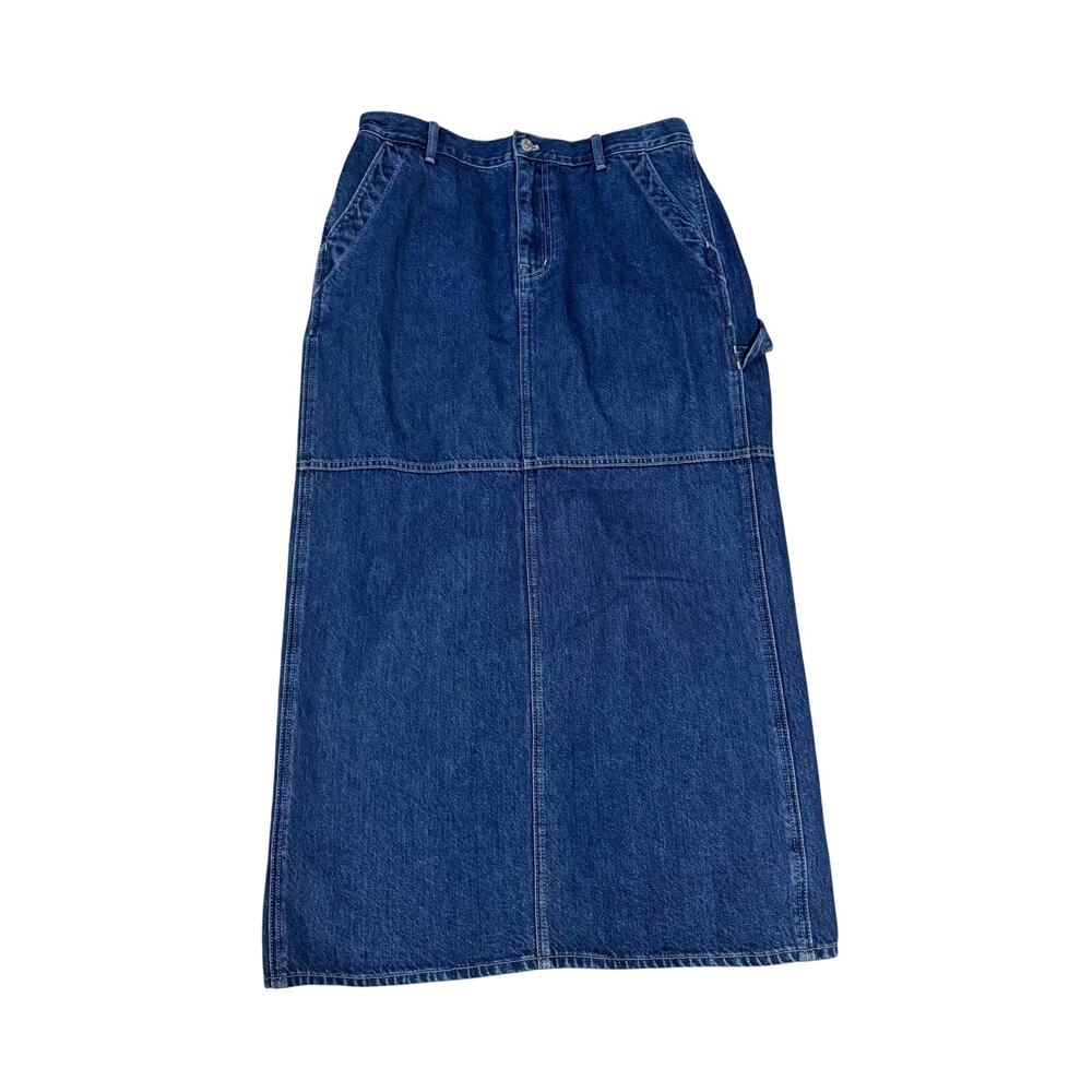 New Madewell Denim Carpenter Maxi Skirt Women's 29 in Handlon Wash